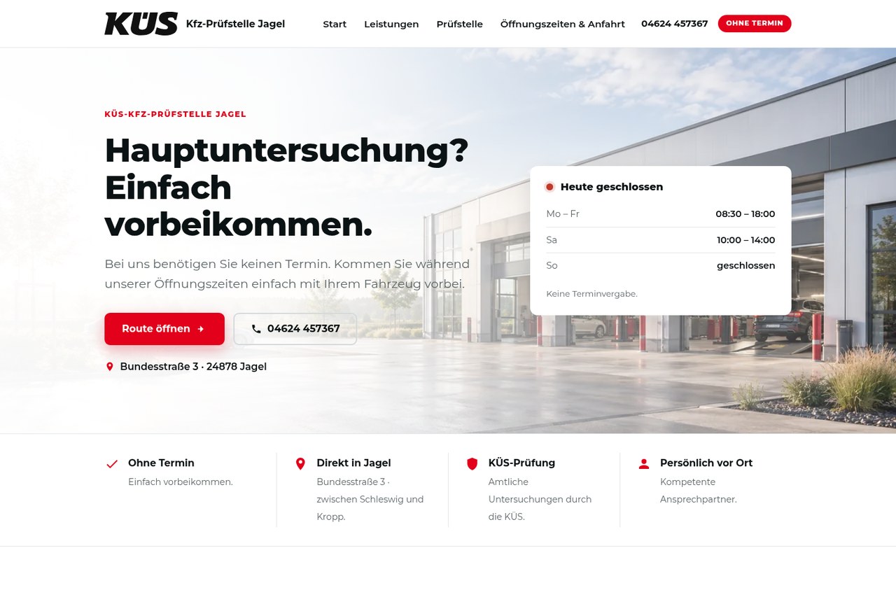 Startseite der Website küs-jagel.de