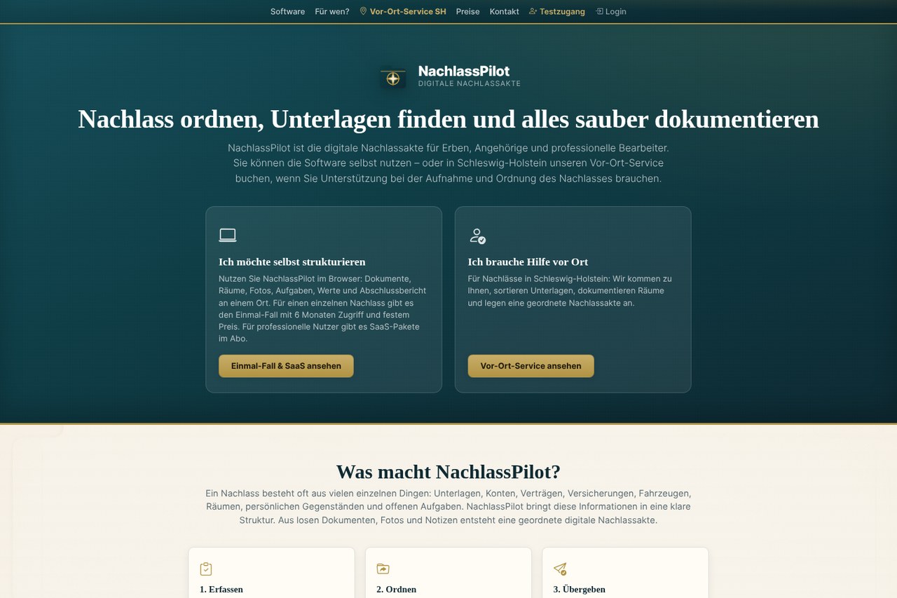 Startseite von nachlasspilot.app